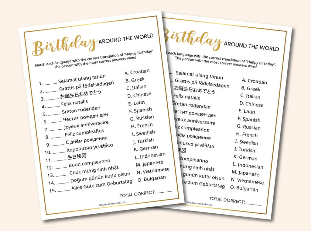 Birthday around the world