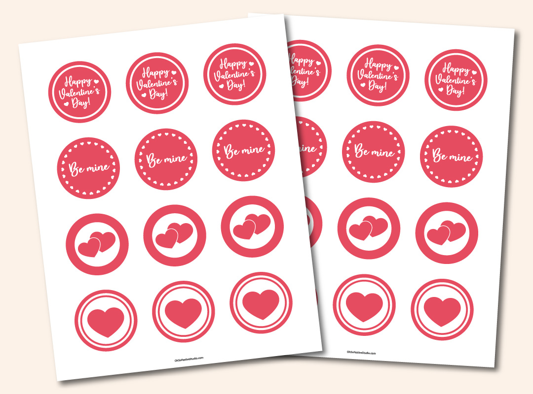 Valentine's Day cupcake toppers