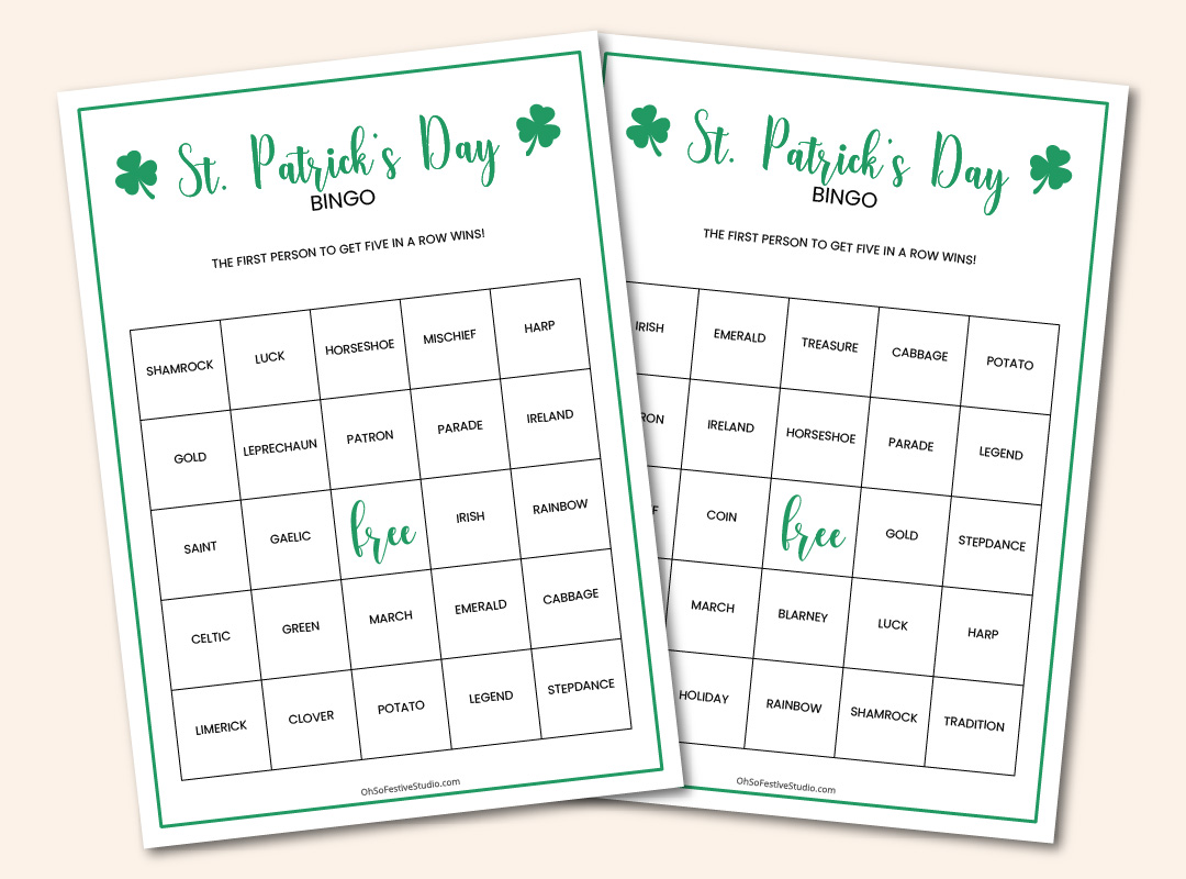 St. Patrick's Day bingo